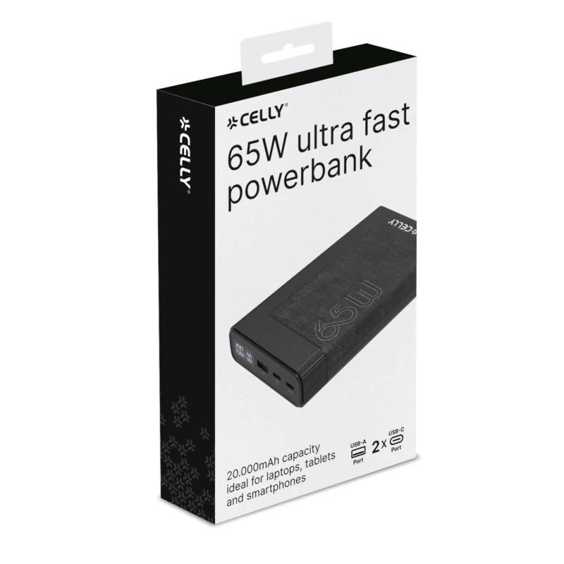 Infortisa Image 1 - Celly Powerbank PD65W 20000 mAh 65w EVO Negra
