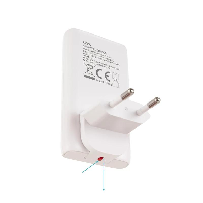 Infortisa Image 2 - Tooq Cargador pared GAN USB-C/PD + USB-A/QC 65W