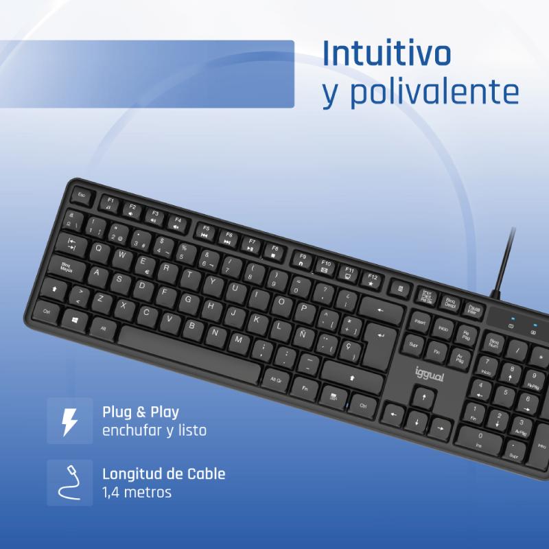 Infortisa Image 3 - iggual Teclado USB estándar CK-SILENT-105T negro