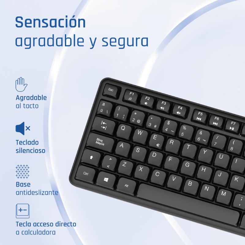 Infortisa Image 4 - iggual Teclado USB estándar CK-SILENT-105T negro