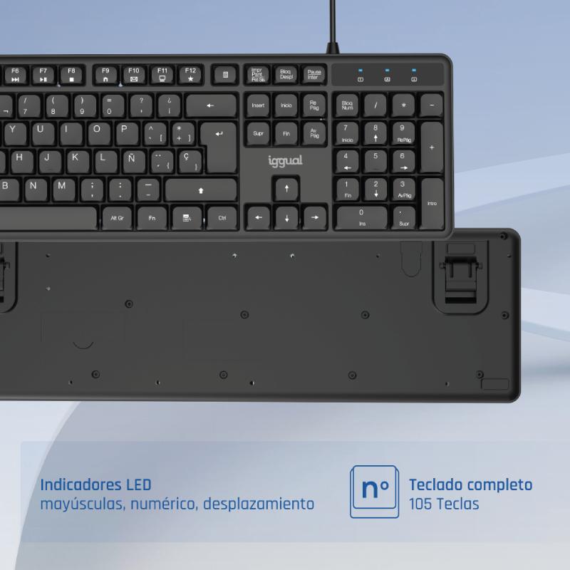 Infortisa Image 5 - iggual Teclado USB estándar CK-SILENT-105T negro