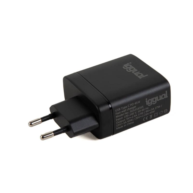 Infortisa Image 2 - iggual Cargador rápido USB PD tipo C 45W GaN