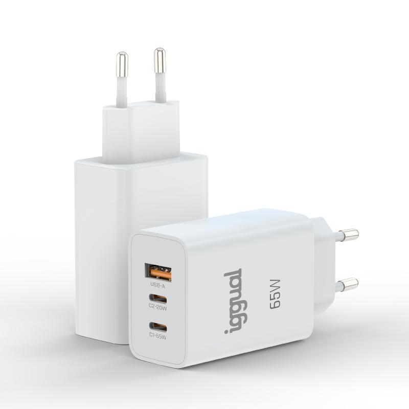 Infortisa Image 7 - iggual Cargador triple USB-A + 2 x tipo C GaN 65W