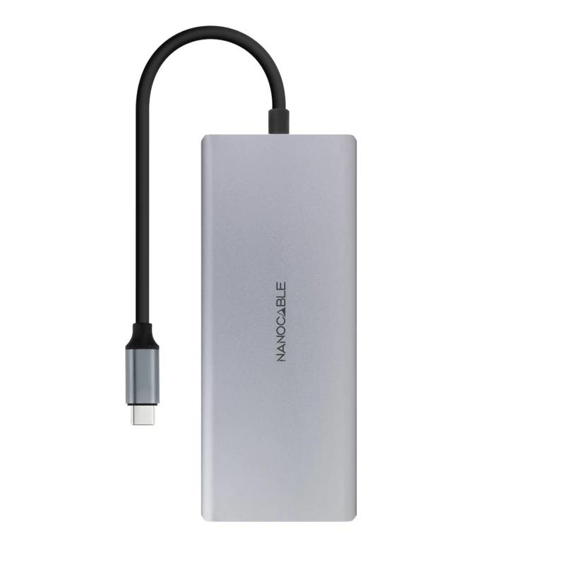 Infortisa Image 1 - Nanocable Hub 12en1 USB-A/C+HDMI+DP+RJ45+TF+SD+AU