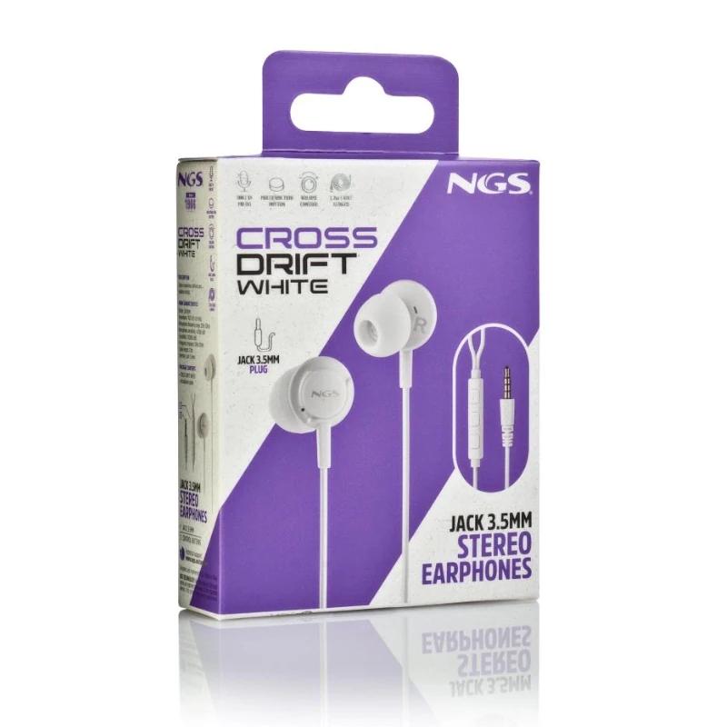Infortisa Image 3 - NGS Auricular CROSSDRIFT Blanco cable JACK 3.5 Mm