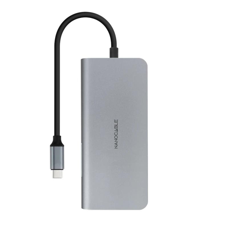Infortisa Image 1 - Nanocable Hub 8en1 USB-A+HDMI+USB-C PD+RJ45+TF+SD