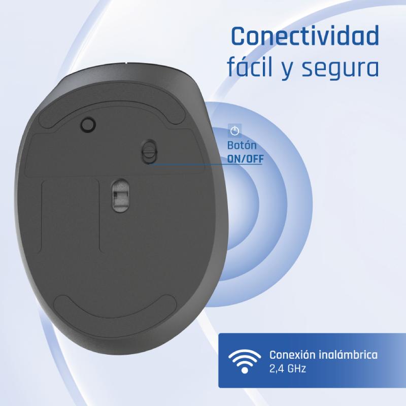 Infortisa Image 1 - iggual Ratón inalámbrico ERGO-SILENT-6D 1600DPI