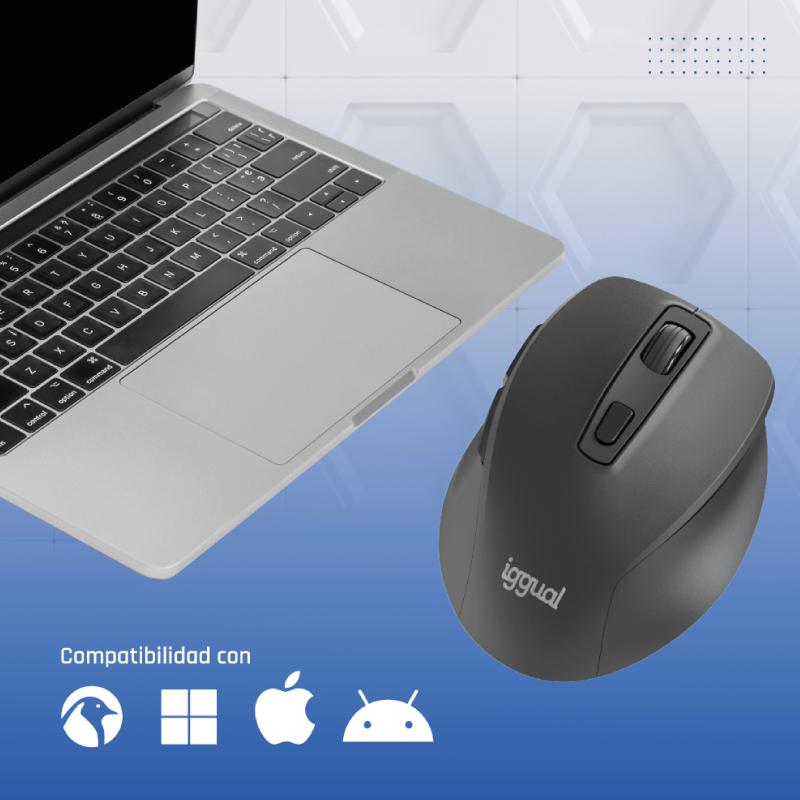 Infortisa Image 3 - iggual Ratón inalámbrico ERGO-SILENT-6D 1600DPI