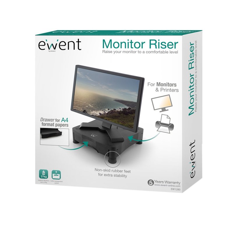 Infortisa Image 3 - EWENT EW1280 Cajón plástico Elevador sopor/Monitor