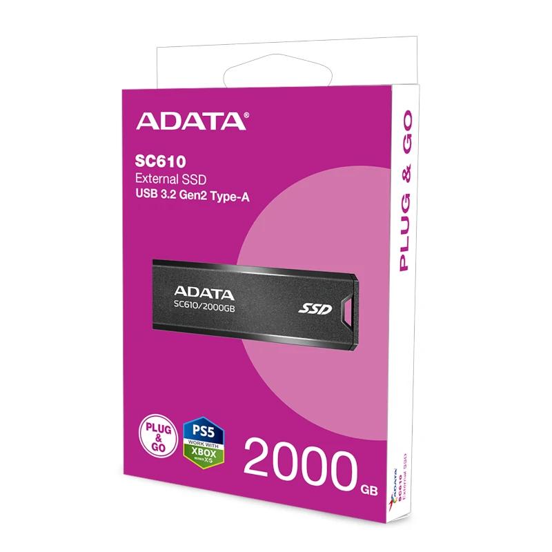 Infortisa Image 1 - ADATA SC610 SSD Externo 2TB USB 3.2 Gen2 Negro