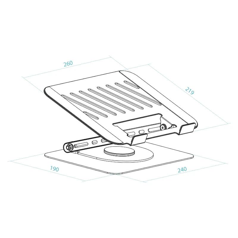Infortisa Image 2 - Tooq Soporte mesa 360º dispositivos 11-17" Plata