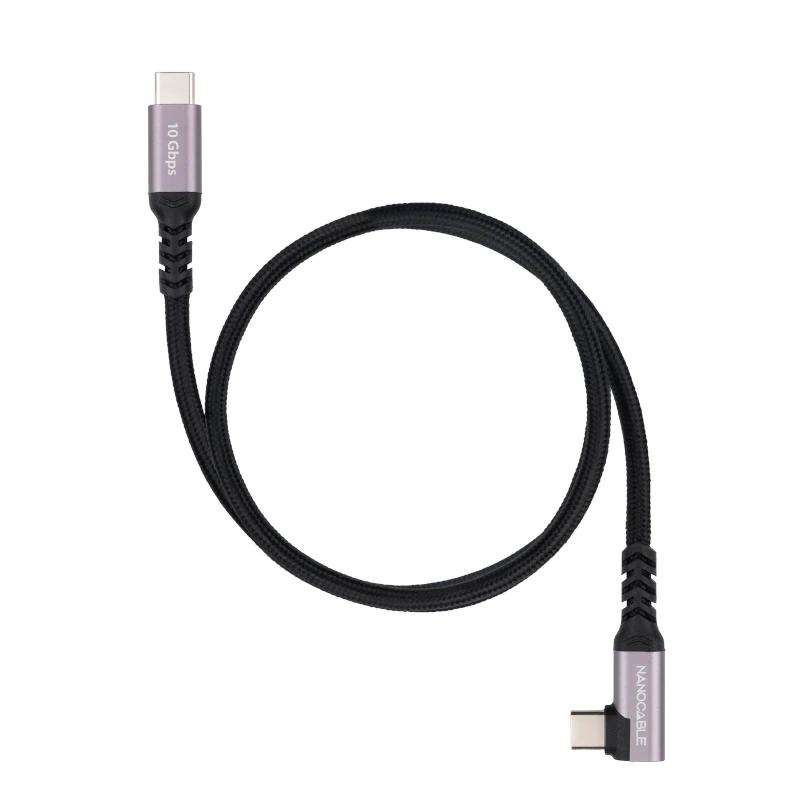 Infortisa Image 1 - Nanocable Cable USB-C 3.2 GEN2 Acodado 100W 1 M