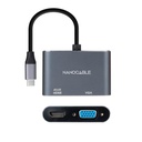 Infortisa Image 1 - Nanocable Conversor USB-C/M a HDMI-VGA/H 15 cm