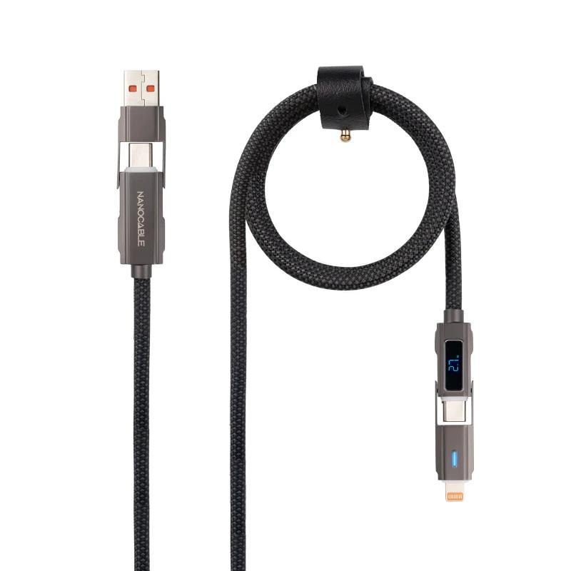 Infortisa Image 1 - Nanocable Cable USB-C+USB-A/M-LIGHTNING+USB-C/M 1M