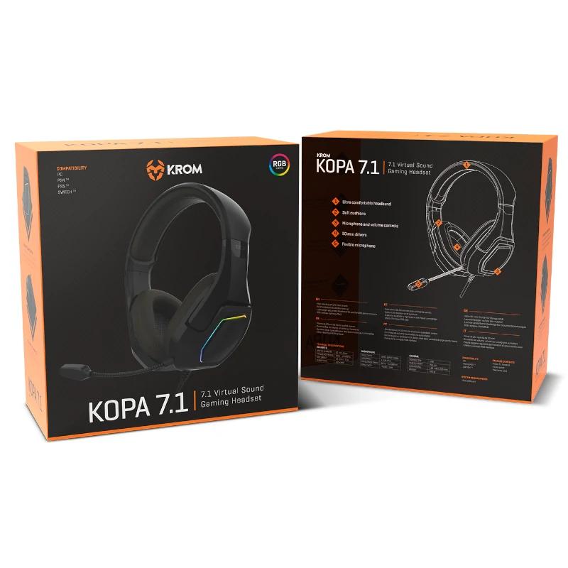 Infortisa Image 3 - KROM KOPA AURICULARES GAMING 7.1 VIRTUAL NEGRO