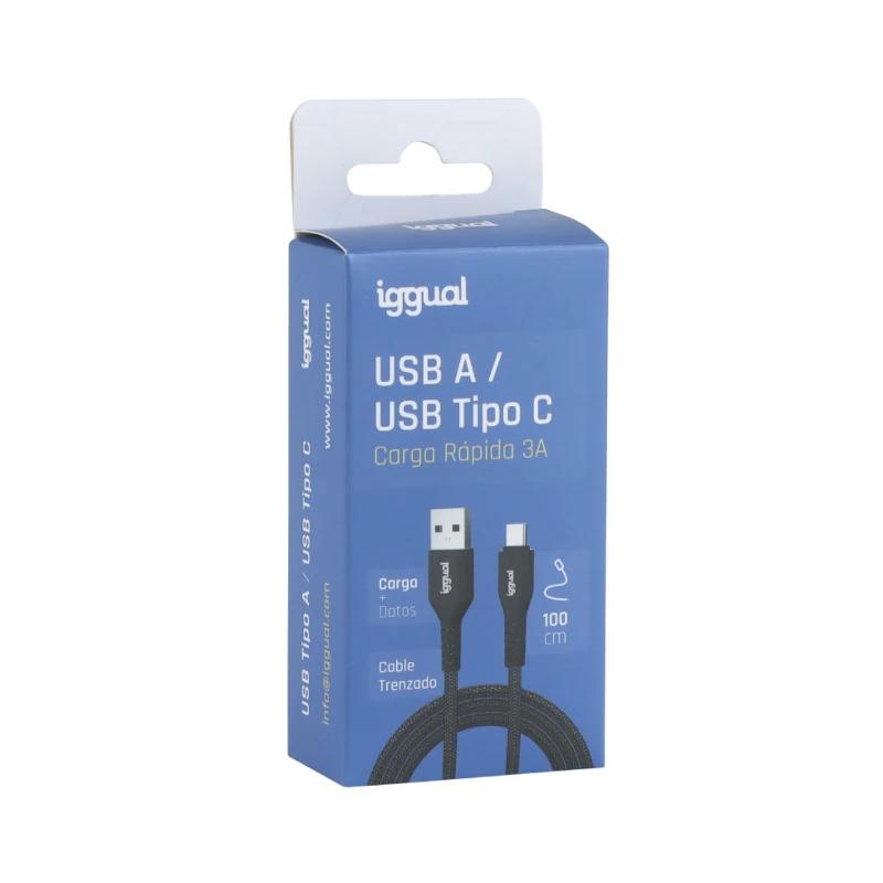Infortisa Image 2 - iggual Cable USB-A a tipo C 3A 100 cm trenzado