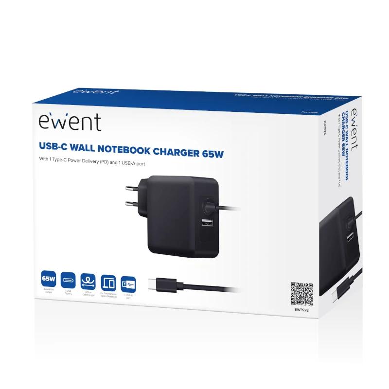Infortisa Image 3 - EWENT Cargador USB-C PD 45W +Puerto usb-A