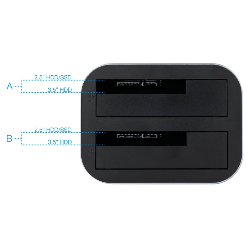 Infortisa Image 3 - Tooq TQDS-805G Dock Station Doble Bahía HDD Gris