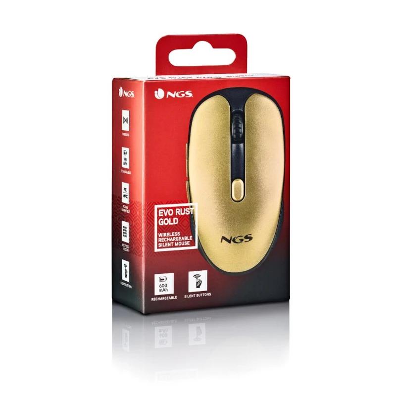 Infortisa Image 3 - NGS Raton Inalambrico Recargable Silencioso Dorado