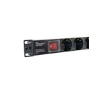 Infortisa Image 1 - 2LAN Regleta 19" 8 Schukos Interruptor