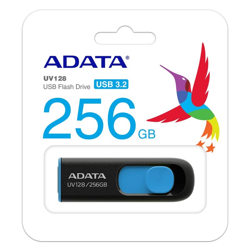 Infortisa Image 2 - ADATA Lapiz Usb UV128 256GB USB 3.2 Negro/Azul