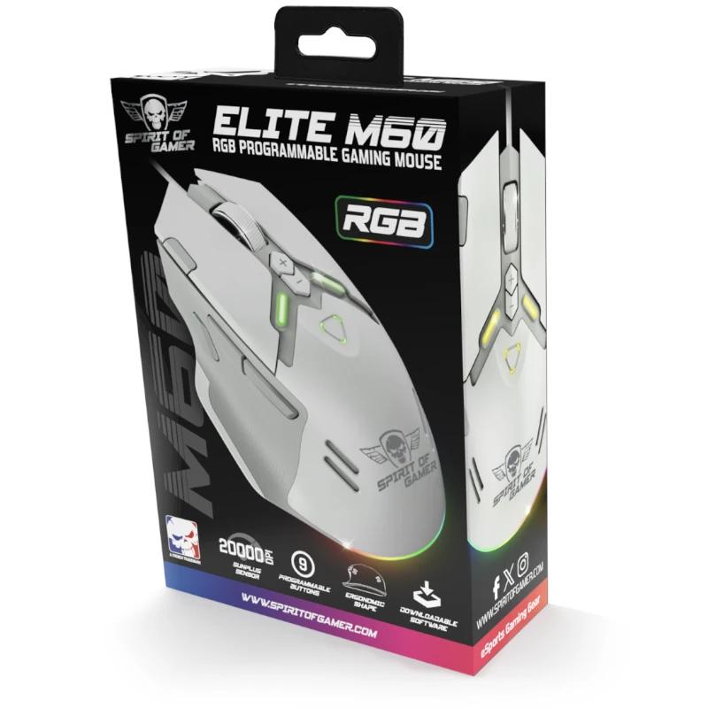 Infortisa Image 2 - Spirit of Gamer Ratón Elite M60 Blanco RGB