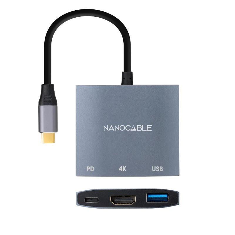 Infortisa Image 1 - Nanocable Conversor USB-C a HDMI/USB3.0/PD 15 cm