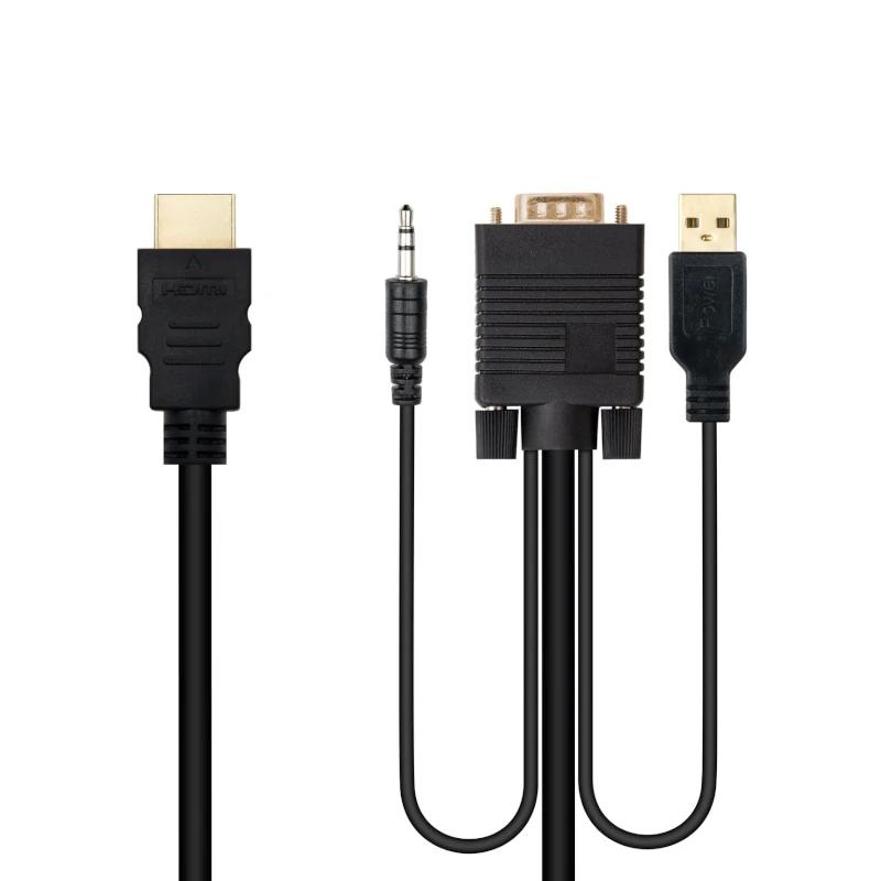 Infortisa Image 1 - Nanocable Conversor HDMI a VGA-Jack-UBS, 1.8 m