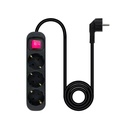 Infortisa Image 1 - Nanocable Regleta 3 Tomas Interruptor Negro