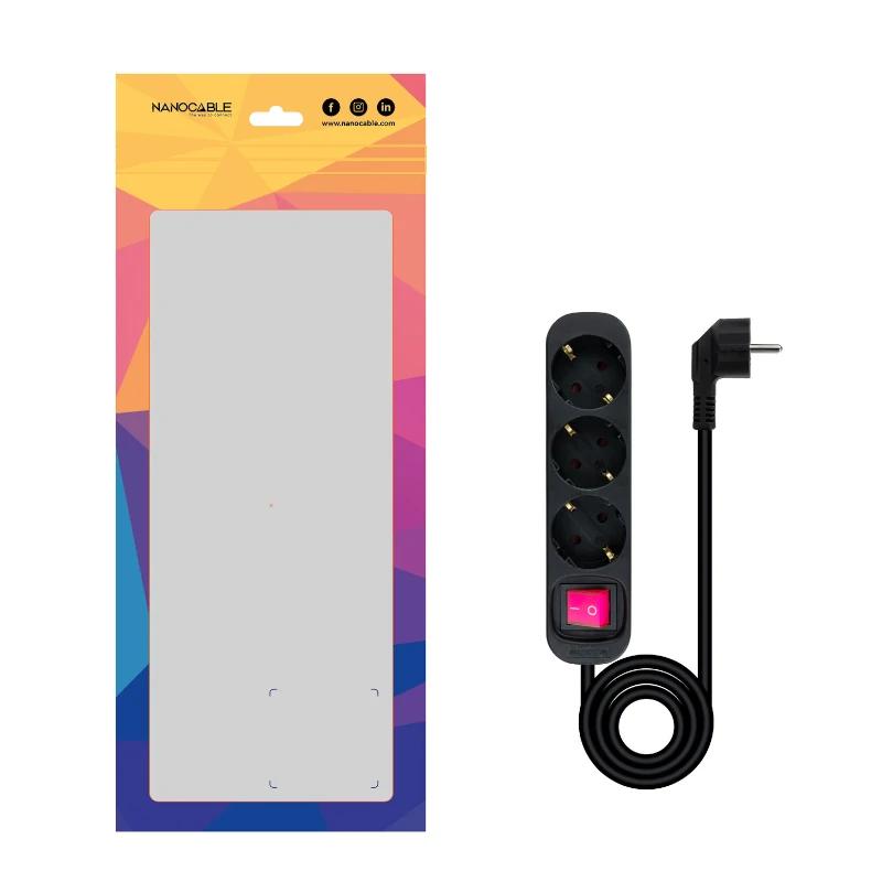 Infortisa Image 2 - Nanocable Regleta 3 Tomas Interruptor Negro