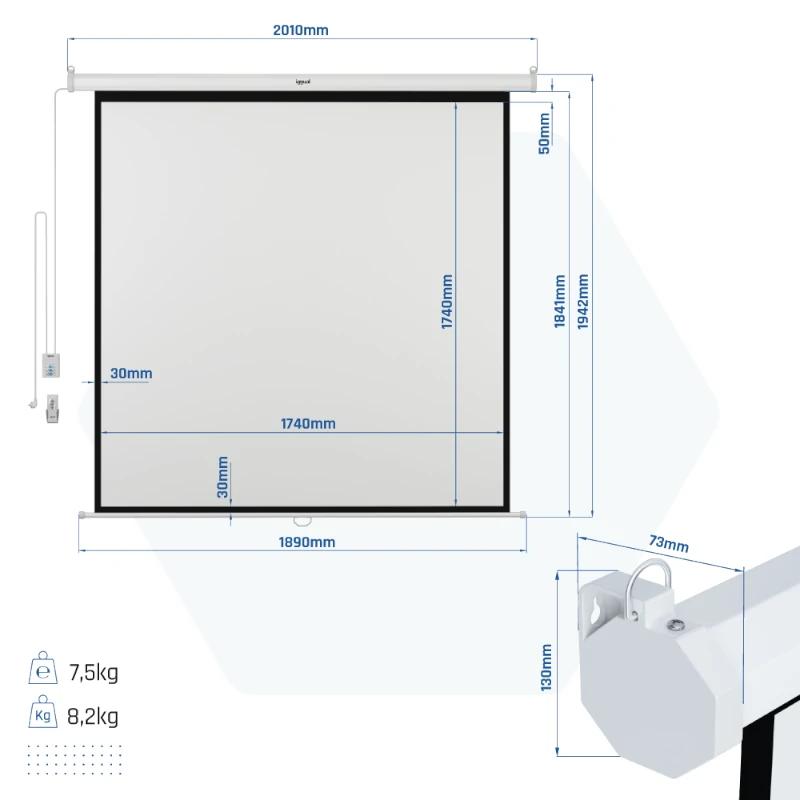 Infortisa Image 1 - iggual Pantalla eléctrica 4:3 100" 180x180 cm