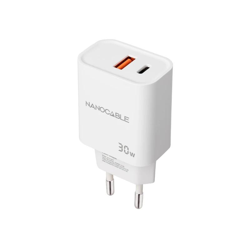 Infortisa Image 1 - Nanocable Cargador USB-C/PD+USB-A/QC 30W Blanco