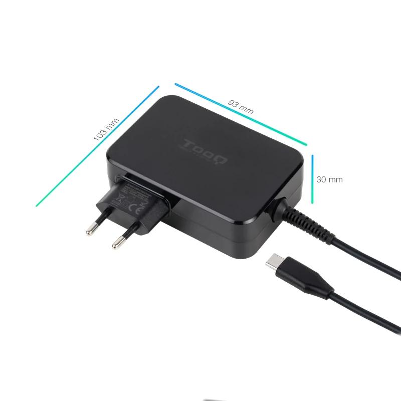 Infortisa Image 1 - Tooq Cargador portátil GAN USB-C PD 100W Negro