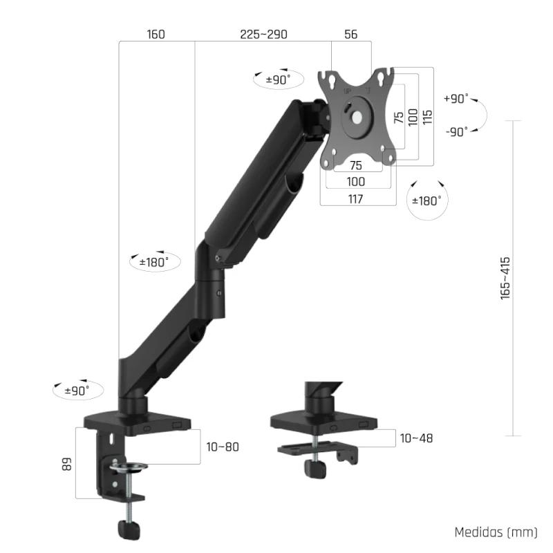 Infortisa Image 1 - iggual SPMP01-A Soporte pinza 1 monitor 17-34" pro