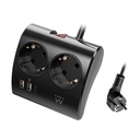 Infortisa Image 1 - EWENT EW3871 Regleta 2  Shucko 2 Usb-A 1 Usb-C Neg