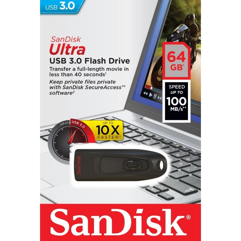 Infortisa Image 1 - SanDisk SDCZ48-064G-U46 Lápiz USB 3.0 Ultra 64GB