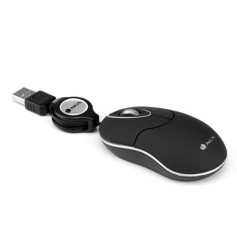 Infortisa Image 2 - NGS Ratón Retráctil SINBLACK 1000dpi Negro