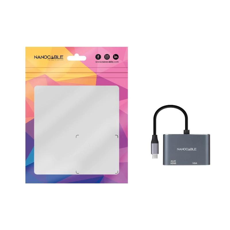 Infortisa Image 2 - Nanocable Conversor USB-C/M a HDMI-VGA/H 15 cm