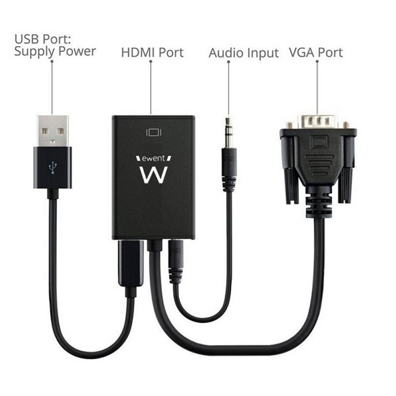 Infortisa Image 2 - EWENT EW9866 Adaptador Vga/Hdmi con Audio