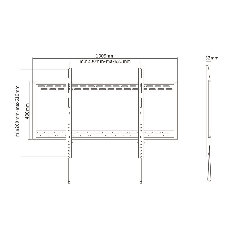 Infortisa Image 1 - Tooq LP41130F-B Soporte Pared  fijo 60-100"  130Kg