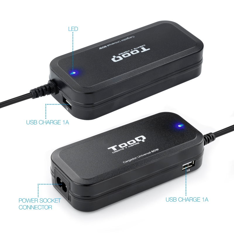 Infortisa Image 2 - Tooq Cargador universal portátil automático 90w