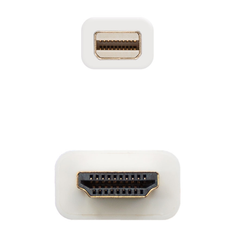Infortisa Image 2 - Nanocable Cable Conversor Mini DP/ HDMI 2 M Blanco