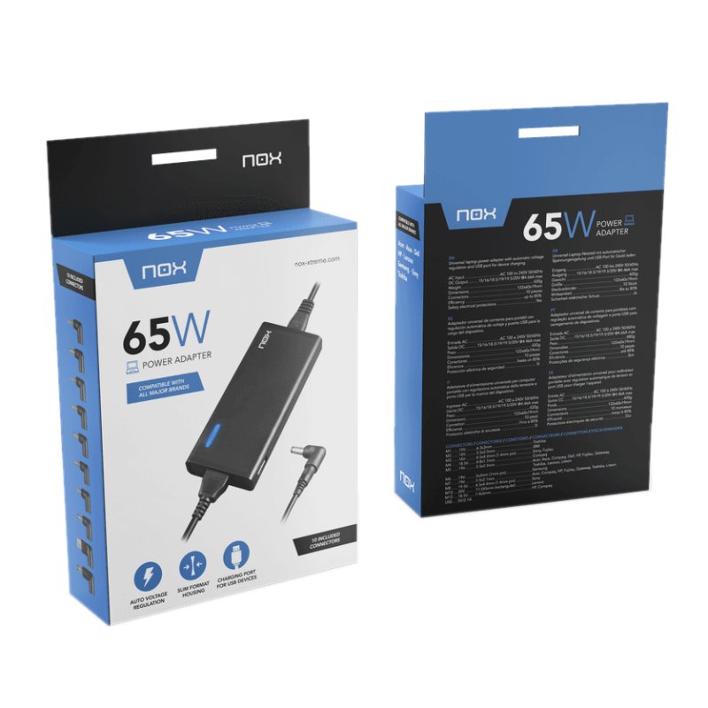 Infortisa Image 1 - Nox Cargador para portátil 65W USB
