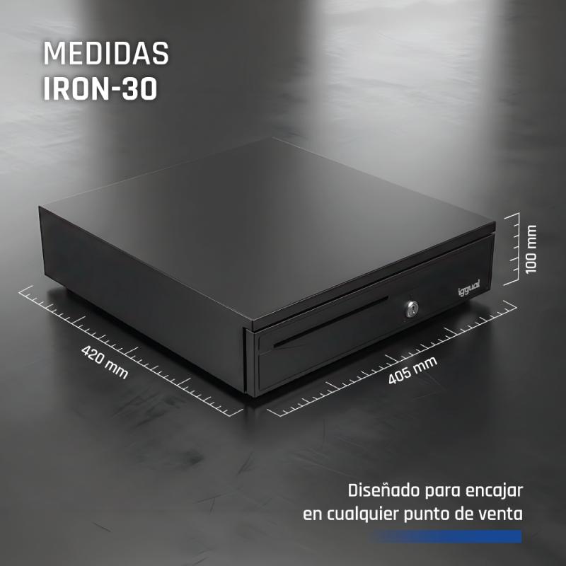 Infortisa Image 5 - iggual Cajón Portamonedas IRON-30 42cm 5+5 negro