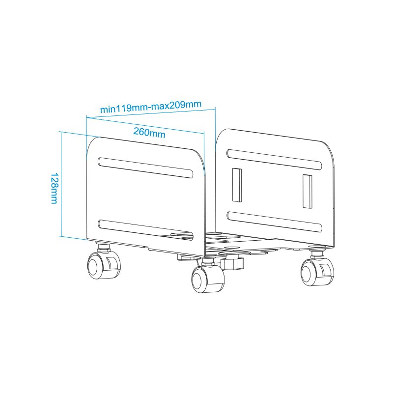 Infortisa Image 1 - TooQ Soporte para CPU de SUELO con ruedas negro
