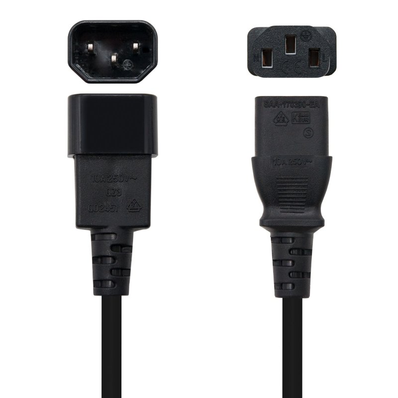 Infortisa Image 1 - Nanocable Cable Alimentacion CPU, C13/H-C14/M, 3.M