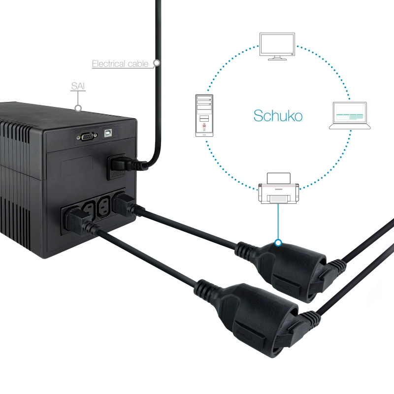 Infortisa Image 2 - Nanocable Cable Adaptador C14/M a CEE7/H, 25cm