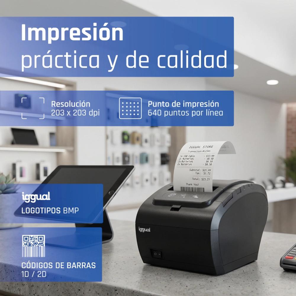 Infortisa Image 3 - iggual Impresora Térmica TP8002 USB+RS232+Ethernet