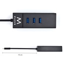 Infortisa Image 2 - EWENT EW1141 Hub Tipo-C 3Pts.USB 3.1+1pto. GIGABIT