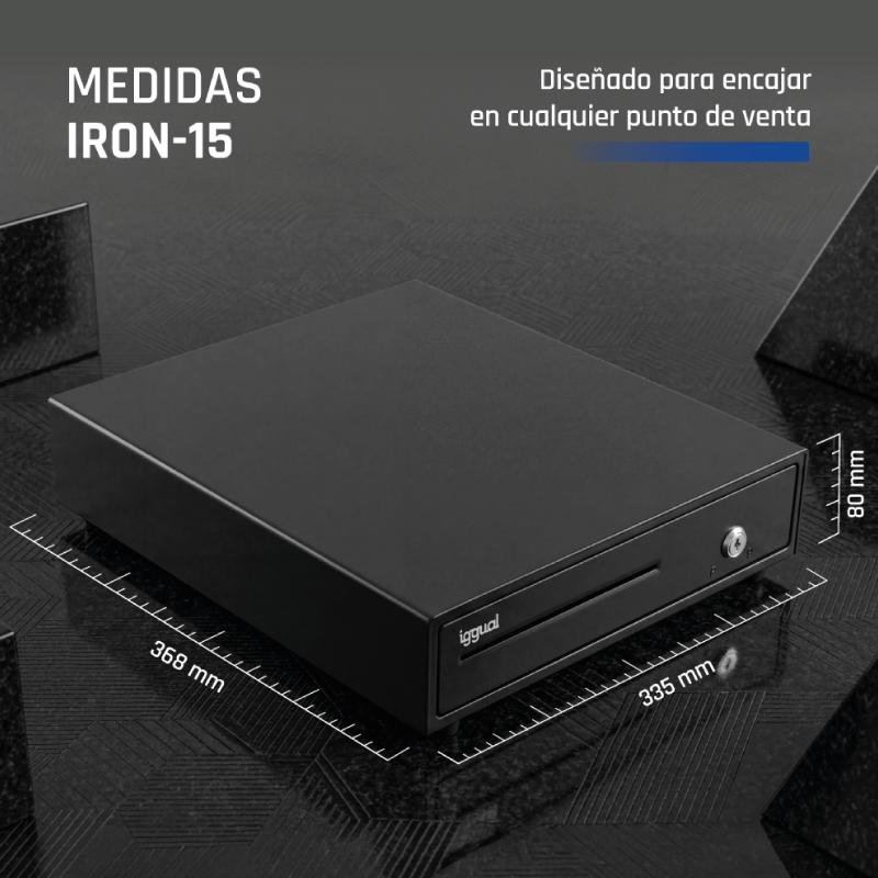 Infortisa Image 4 - iggual Cajón Portamonedas IRON-15 37cm 4+8 negro